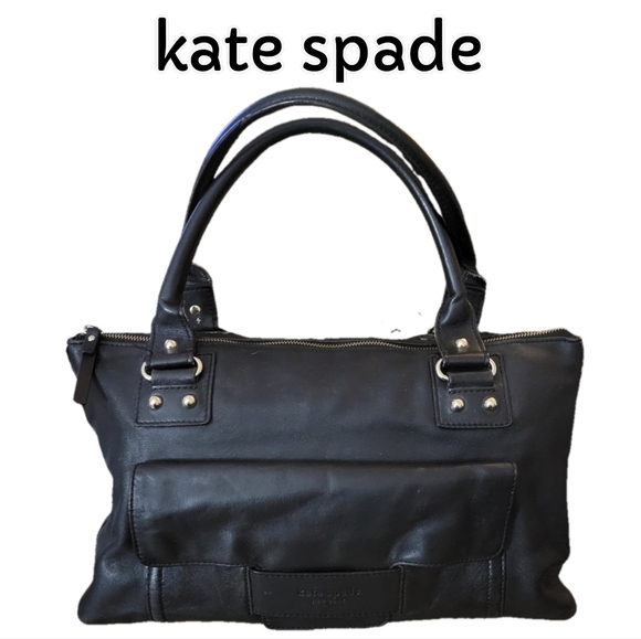 kate spade Handbags - Kate Spade Black Leather Tote Bag